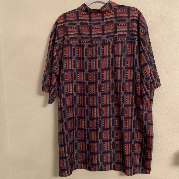 Sandwash Silk Short Sleeve Pocket Multicolored Men’s Shirt Size XXXXL - Picture 2 of 7